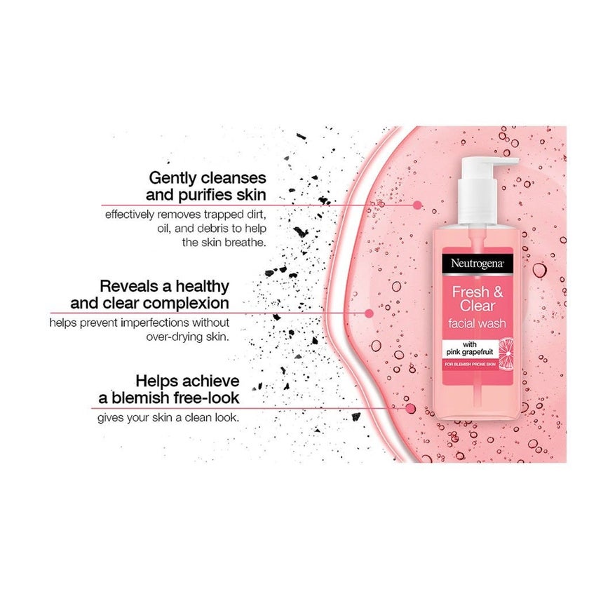 Neutrogena Fresh And Clear Facial Wash With Pink Grapefruit 200ml