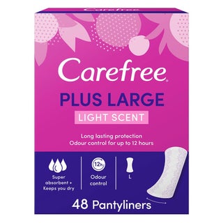 Carefree Plus Large Super Absorbent Light Scented Panty Liners, Pack of 48's
