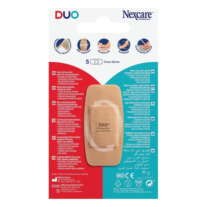 3M Nexcare Duo Maxi Bandages, Pack of 5's