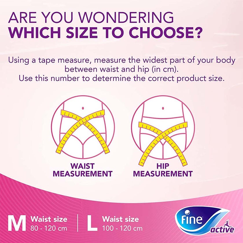 Fine Care Underwear Style Pull Up Adult Diaper For Incontinence & Postpartum, Medium, Pack of 12's