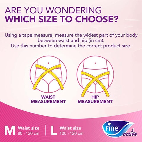 Fine Care Underwear Style Pull Up Adult Diaper For Incontinence & Postpartum, Large, Pack of 12's