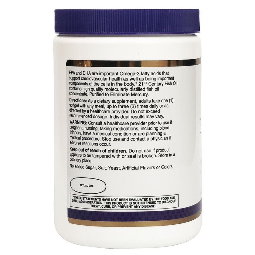 21st Century Omega 3 1000mg Fish Oil Softgels, Pack of 300's