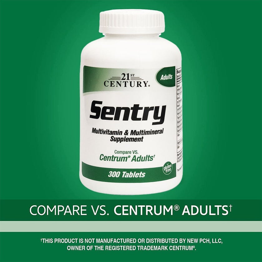 21st Century Sentry Adult Multivitamin & Multimineral Supplement Tablets, Pack of 300's