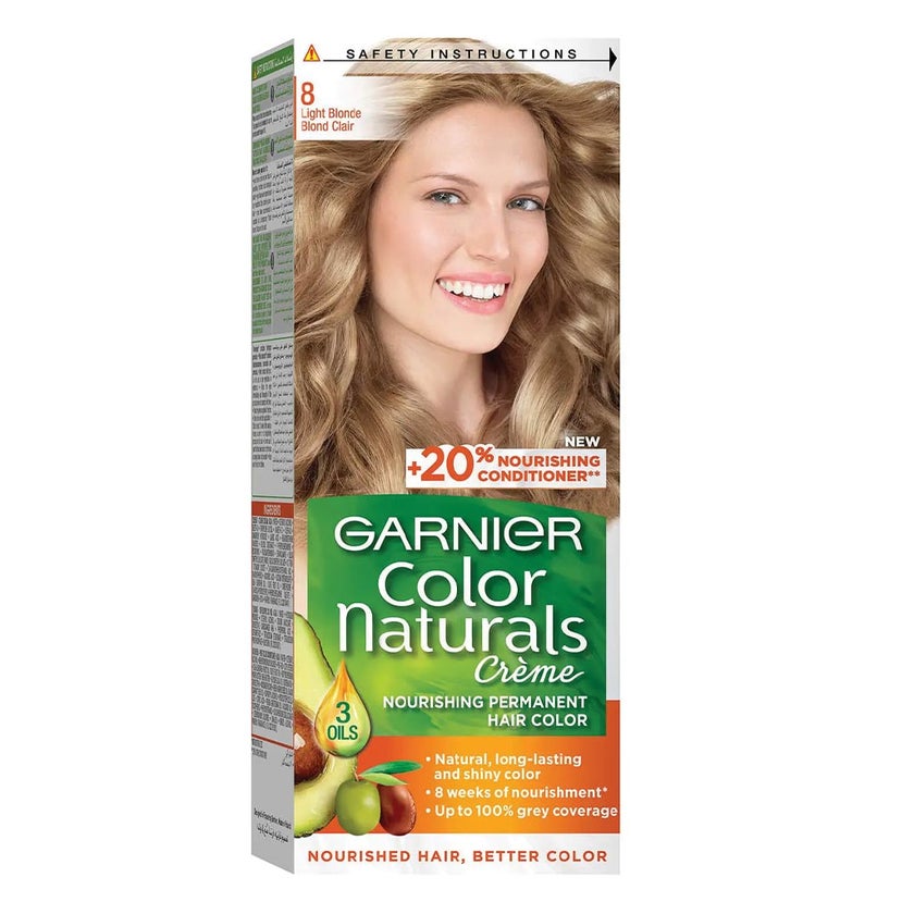 Garnier Color Naturals Cream Hair Color 8 Light Blonde Kit