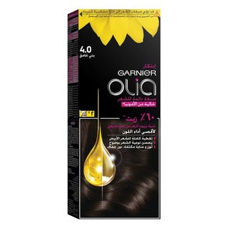 Garnier Olia Permanent Hair Color 4 Dark Brown Kit