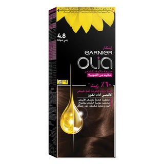 Garnier Olia Permanent Hair Color 4.8 Mocha Kit