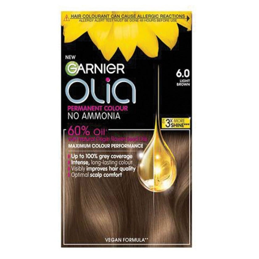 Garnier Olia Permanent Hair Color 6 Light Brown Kit