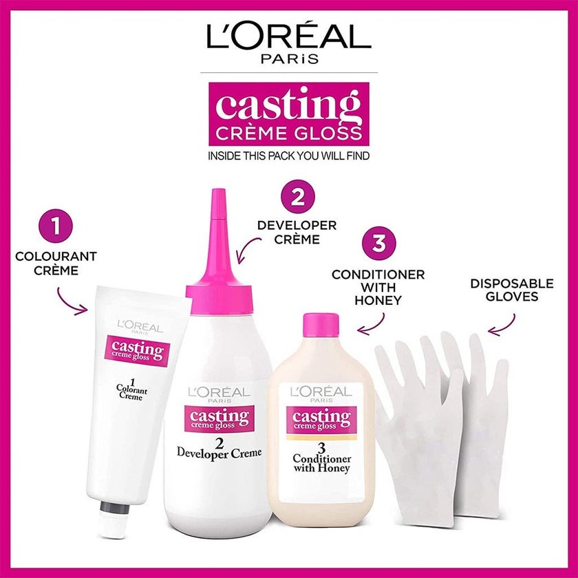 Loreal Casting Cream Gloss Semi-Permanent Conditioning Hair Color 300 Darkest Brown Kit