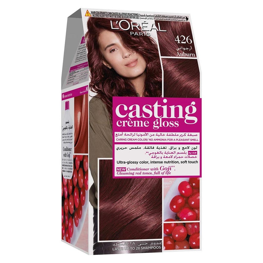 Loreal Casting Cream Gloss Semi-Permanent Conditioning Hair Color 426 Auburn Kit