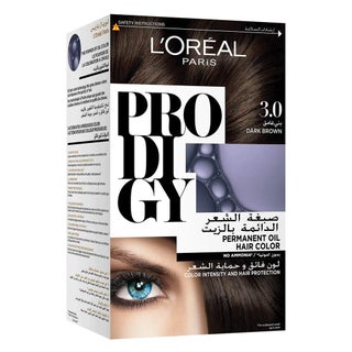 Loreal Paris Prodigy Permanent Oil Hair Color 3 Dark Brown Kohl Kit