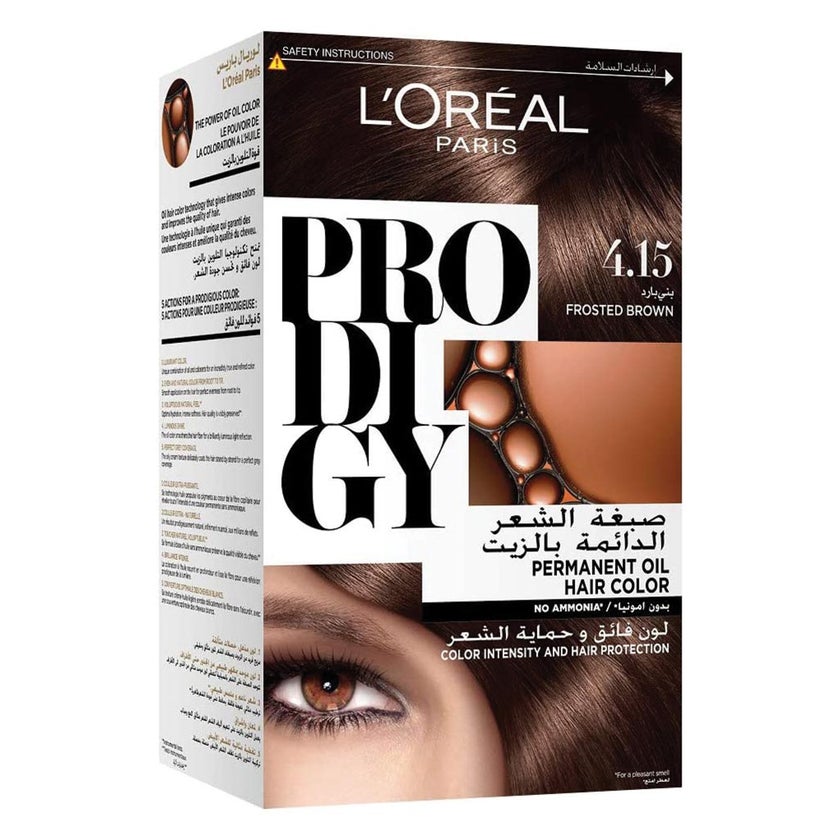 Loreal Paris Prodigy Permanent Oil Hair Color 4.15 Sienna Kit