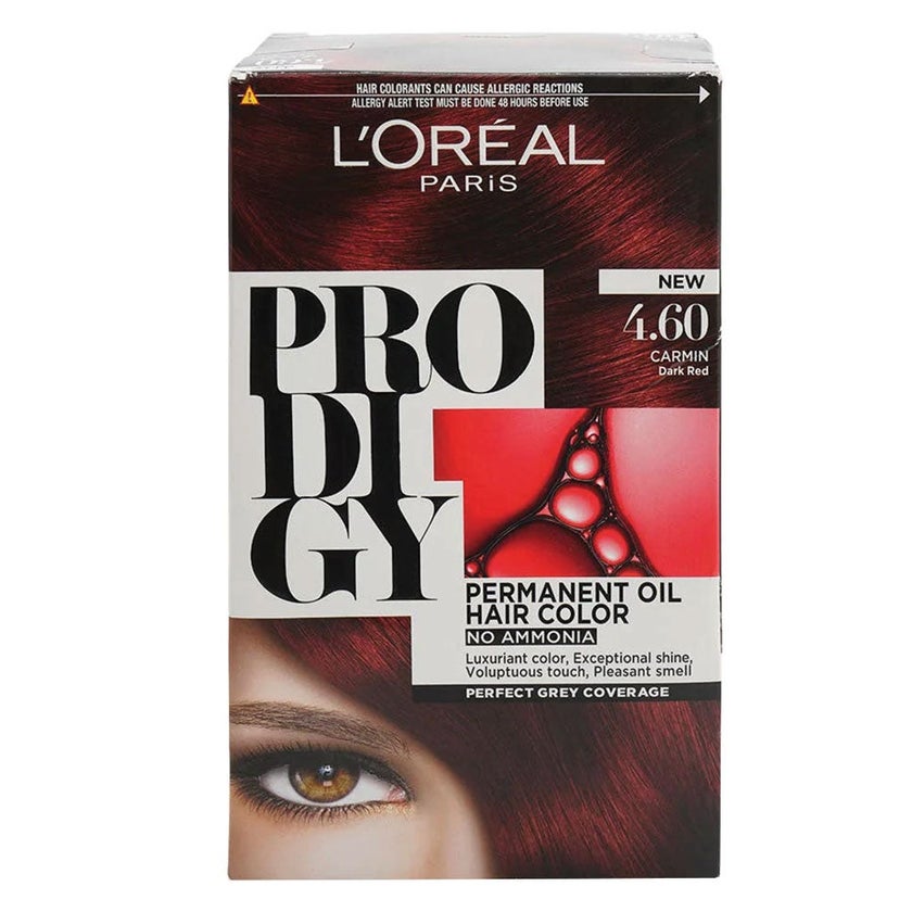 Loreal Paris Prodigy Permanent Oil Hair Color 4.6 Carmin Kit