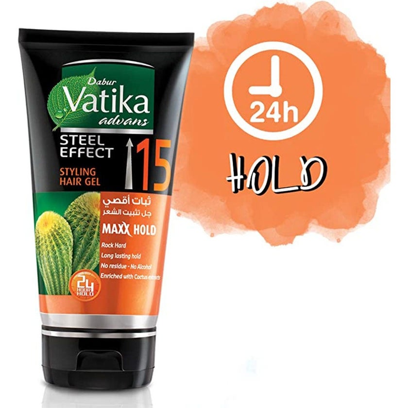 Dabur Vatika Advans Steel Effect 15 Maxx Hold Hair Styling Gel 150ml
