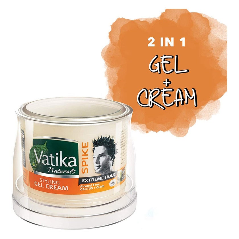 Dabur Vatika Naturals Spike Extreme Hold Cactus + Olive Alcohol-Free Hair Styling Gel Cream 250g