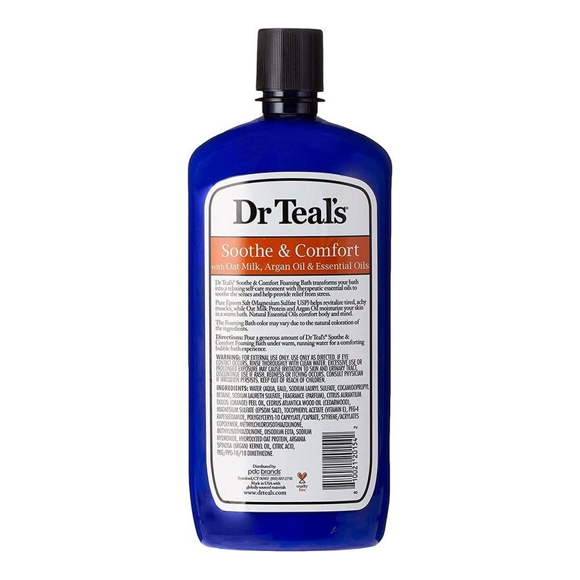 Dr Teal's Foaming Bath With Pure Epsom Salt With Oat Milk And Argan Oil & Essential Oil 1000ml