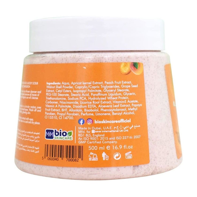 Bio Skincare Apricot Exfoliating Face & Body Scrub 500ml