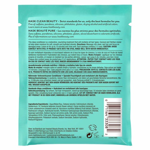 Hask Monoi Coconut Oil Nourishing Deep Conditioner For All Hair types 50g