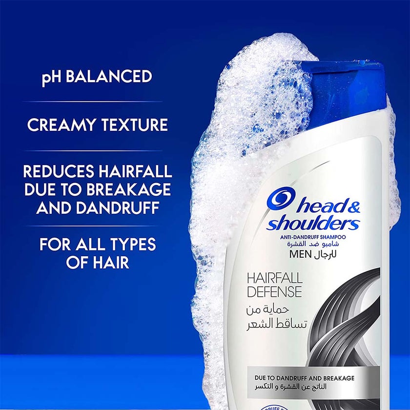 Head & Shoulders Hairfall Defense Anti-Dandruff Shampoo For Men 400ml