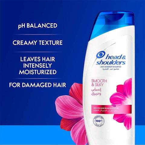 Head & Shoulders Smooth & Silky Anti-Dandruff Paraben-Free Shampoo For Dry & Frizzy Hair 190ml