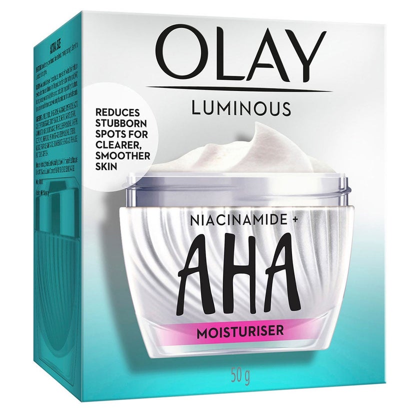 Olay Luminous Niacinamide + AHA Brightening Face Moisturiser Cream For Spot Reduction 50g