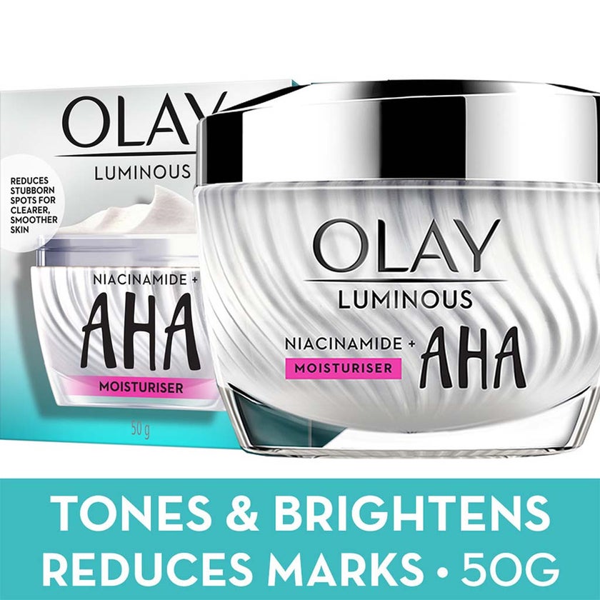 Olay Luminous Niacinamide + AHA Brightening Face Moisturiser Cream For Spot Reduction 50g