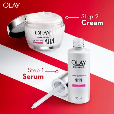 Olay Luminous Niacinamide + AHA Brightening Super Face Serum 30ml