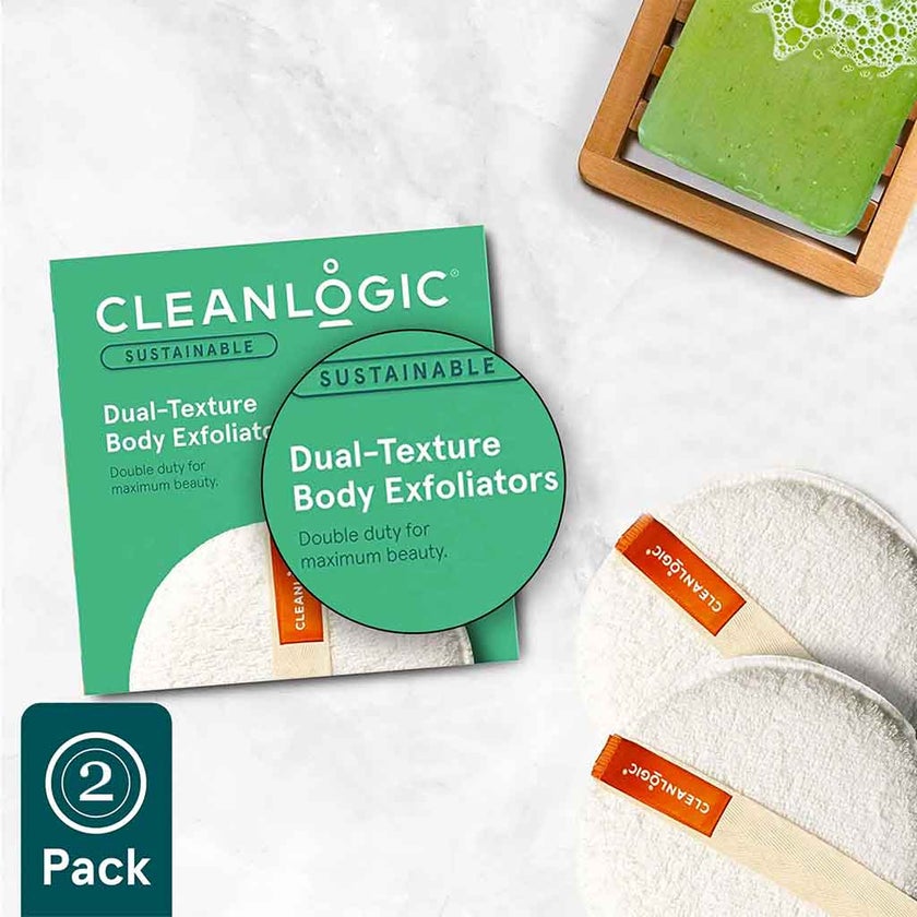 Cleanlogic Sustainable Dual Texture Body Exfoliator, Pack of 2's