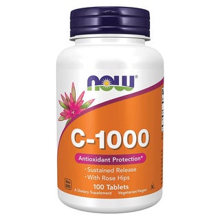 Now Vitamin C 1000mg SR Tablets With Rose Hips, Pack of 100's
