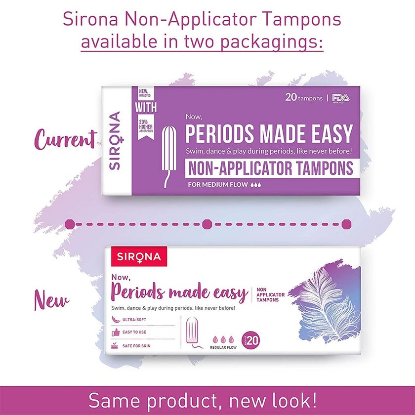 Sirona Now Periods Made Easy Premium Tampons Medium Flow, Pack of 20's