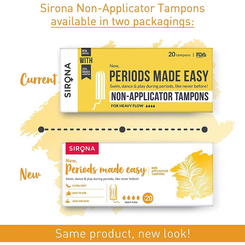 Sirona Now Periods Made Easy Premium Tampons Heavy Flow, Pack of 20's