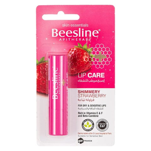 Beesline Apitherapy Lip Care Stick 4g - Shimmery Strawberry