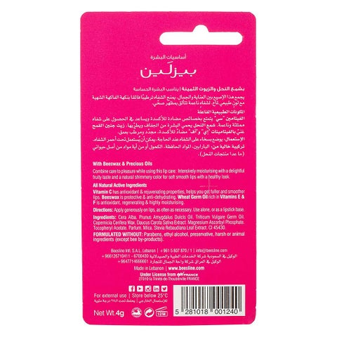 Beesline Apitherapy Lip Care Stick 4g - Shimmery Strawberry