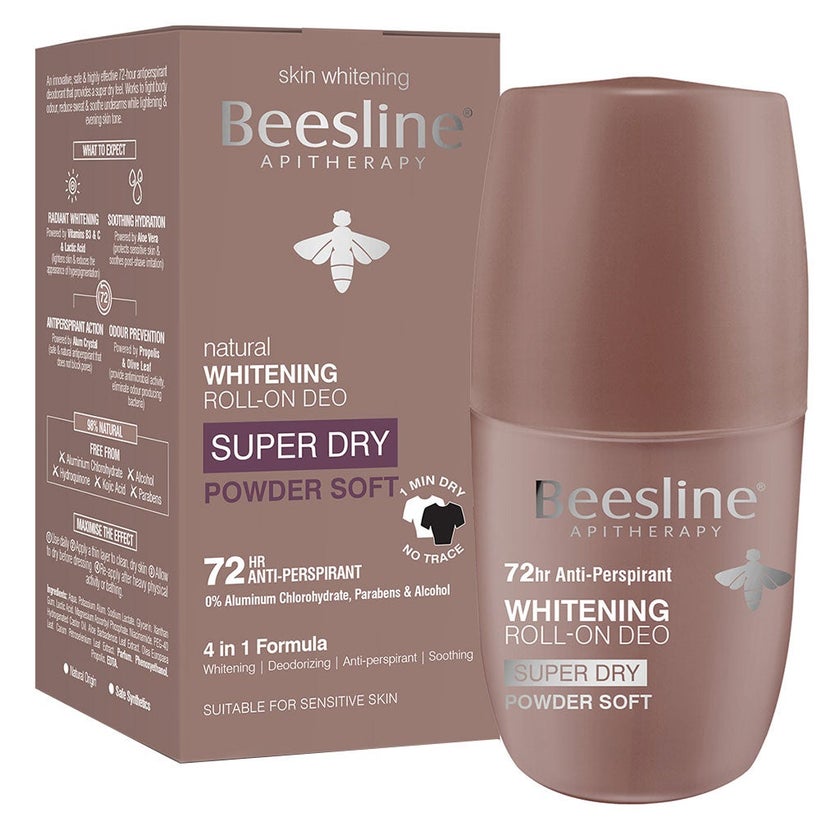 Beesline Apitherapy Whitening Aluminium Free Deodorant Roll-On Super Dry Powder Soft 50ml