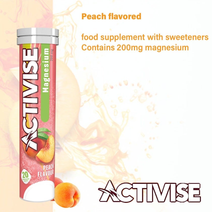 Activise Magnesium 200mg Effervescent Tablets, Peach Flavor, Pack of 20's