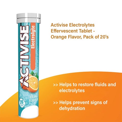 Activise Electrolytes Orange Flavour Effervescent Tablets Multipack - 4 x 20 Tablets