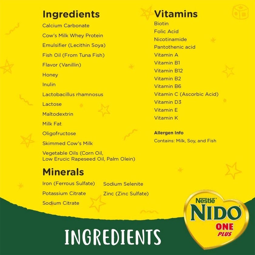 Nestle NIDO Stage 1+ Toddlers Milk Formula For 1 To 3 Years 900g