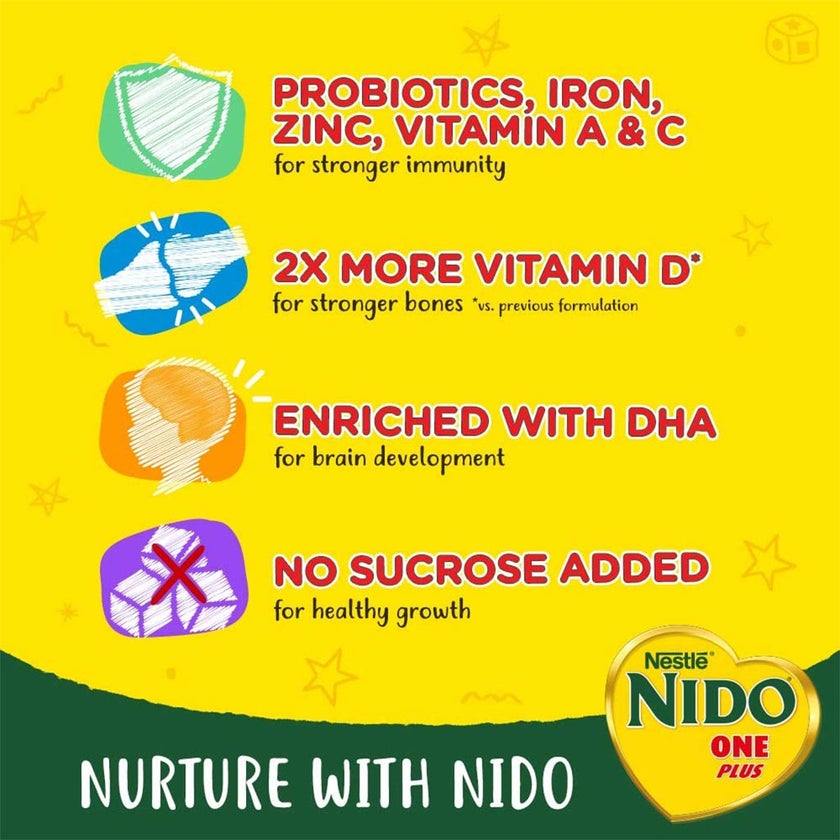 Nestle NIDO Stage 1+ Toddlers Milk Formula For 1 To 3 Years 1800g