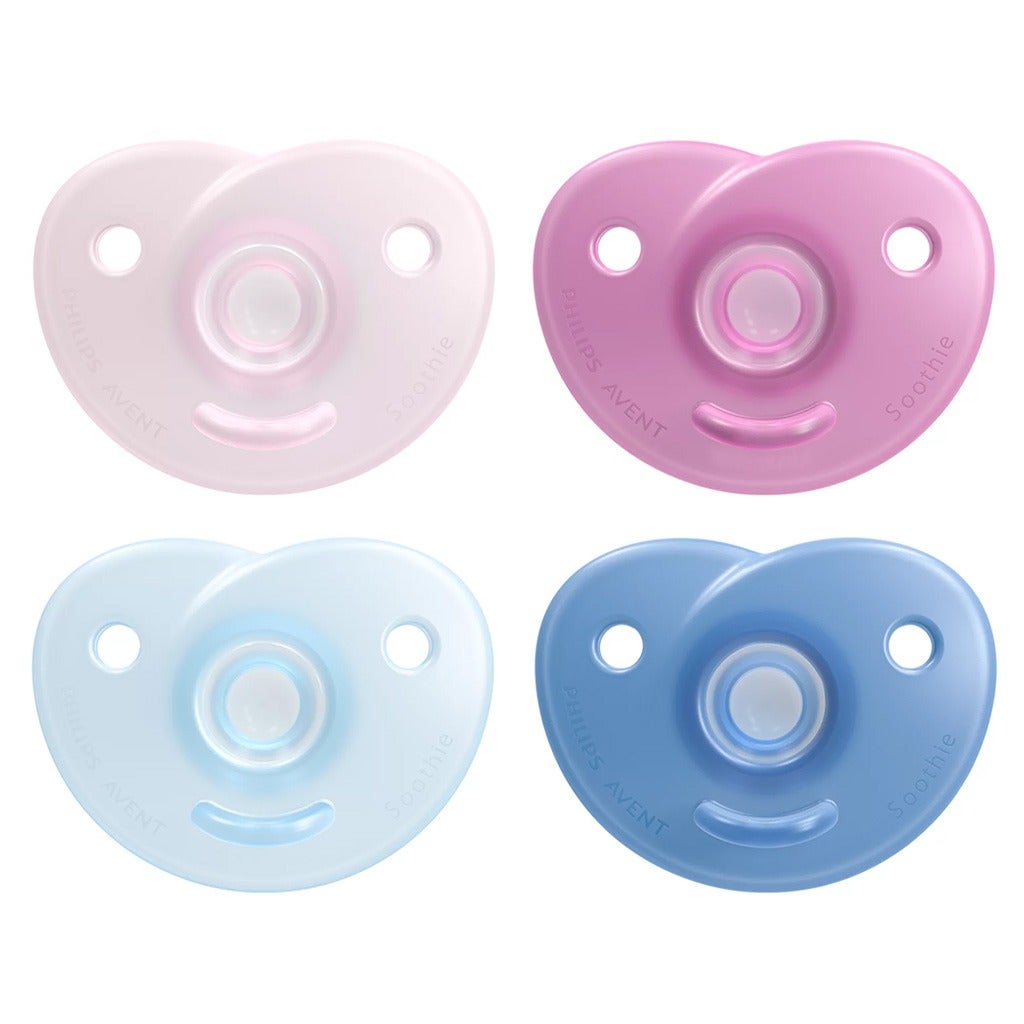 Philips Avent Curved Soothie Silicone Pacifiers For 0-6 Month Baby ...