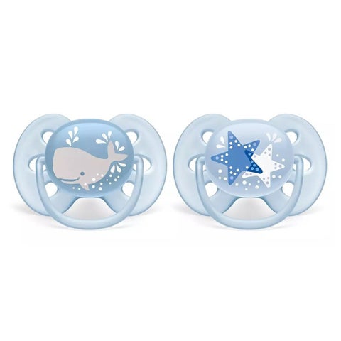 Philips Avent Ultra Soft Soother Deco For 6-18 Months Baby Boy, Pack of 2's