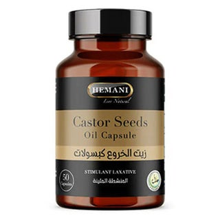 Hemani Castor Oil Laxative Capsules, Pack of 50's