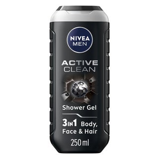 Nivea Men Active Clean 3in1 Body, Face & Hair Shower Gel 250ml