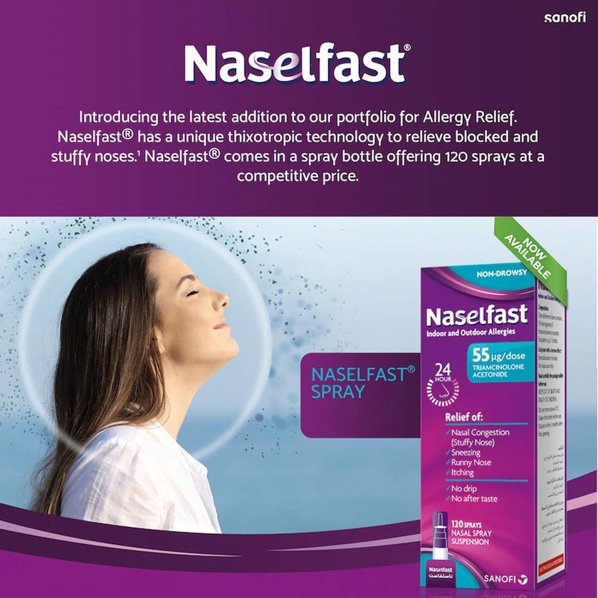 Naselfast Nasal Spray Suspension For Allergy Relief 55µg/dose, 120 Sprays