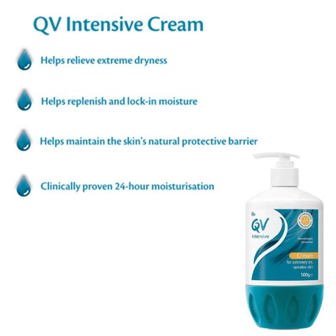Ego QV Intensive Body Moisturiser Cream Pump For Extremely Dry Sensitive Skin 500g