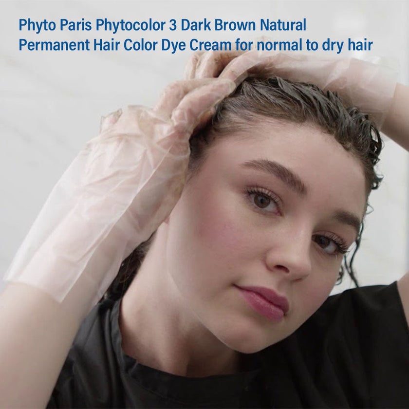 Phyto Phytocolor 3 Dark Brown Natural Permanent Hair Color Dye Cream for normal to dry hair