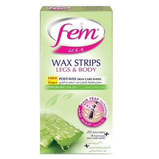 Fem Body Wax Strips Extra Dry Skin, Pack of 20's
