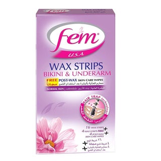 Fem USA Bikini & Underarms Wax Strips Normal Skin, Pack of 20's