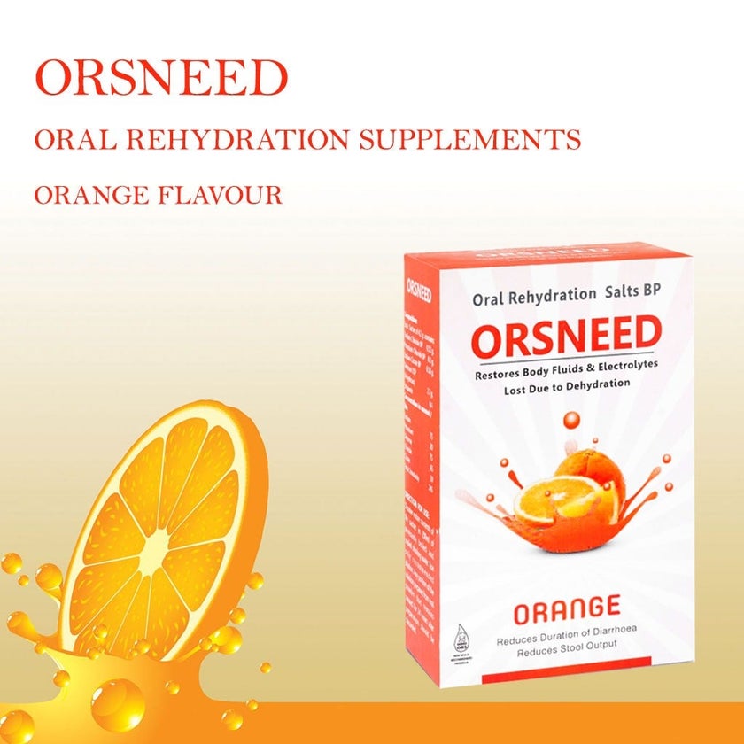Orsneed Orange Oral Rehydration Salts BP For Oral Solution 4.2g, Pack of 10's