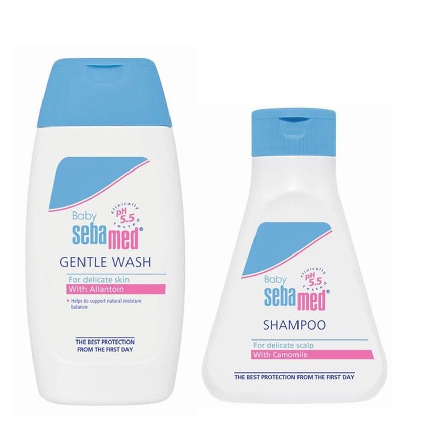 Sebamed Extra Mild Baby Shampoo For Delicate Scalp 150ml + Gentle Wash For Delicate Baby Skin 200ml Combo Pack