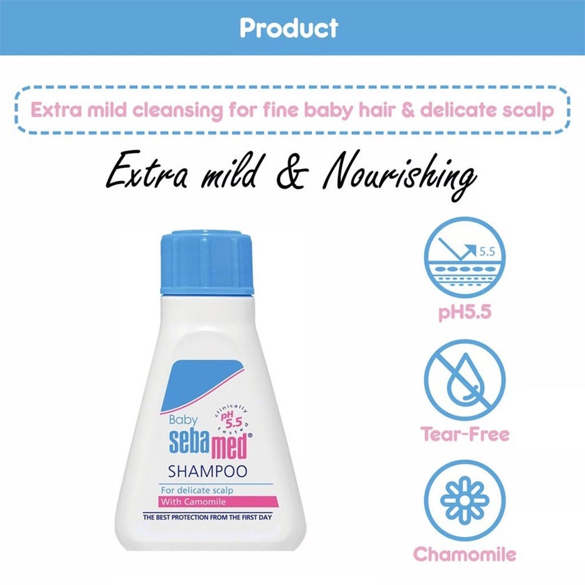 Sebamed Extra Mild Baby Shampoo For Delicate Scalp 150ml + Gentle Wash For Delicate Baby Skin 200ml Combo Pack