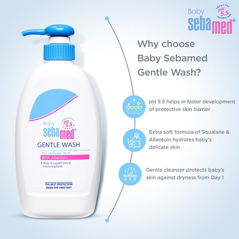 Sebamed Extra Soft Moisturizing Baby Gentle Wash For Delicate Baby Skin 400ml, Pack of 2's